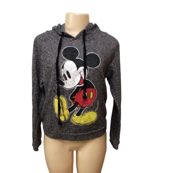 DISNEY Mickey Pullover With Hooded Girl Large Dark Gray Polyester - Picture 1 of 4